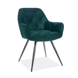 Krzesło tapicerowane Cherry 43x45 cm zielone nowoczesne oraz funkcjonalne krzesło kubełkowe z metalowymi nogami