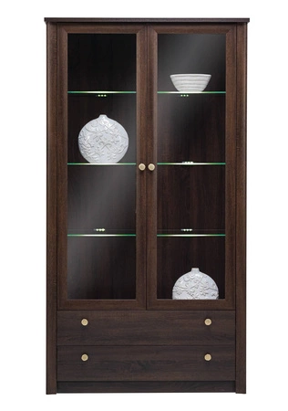 Zestaw mebli Finezja dąb sonoma czekolada nowoczesny komplet mebli systemowych do salonu jadalni lub pokoju dziennego