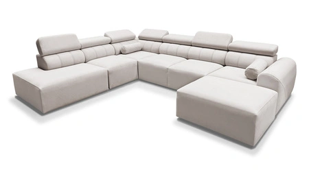 Narożnik z funkcją spania Cantare X ceglasty prawostronny wygodny narożnik o niebanalnym designie doskonały do przestronnego salonu