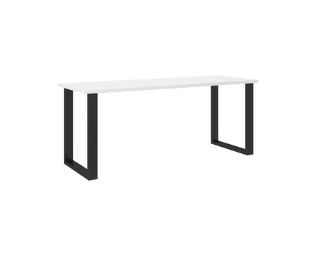 Stół Taunton 185x67 cm biały / czarny prosta forma mebla wzbogacona o stylowe czarne nogi w stylu loftowym blat odporny na rozlanie cieczy