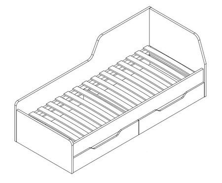 Łózko Yugo z szufladami 80x200 cm w kolorze popiel / biały połysk nowoczesny oraz funkcjonalny mebel pokoju młodzieżowego
