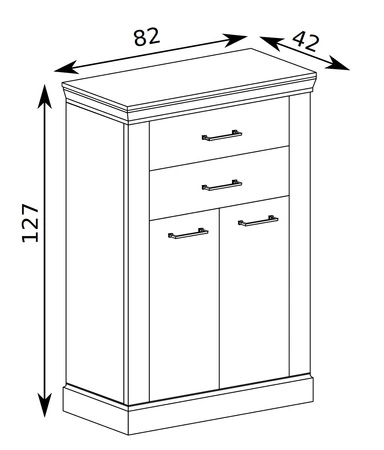 Komoda z szufladami Antica 82 cm dąb craft złoty elegancki styl idealna komoda do salonu sypialni lub biura prosta forma