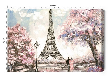 Obraz na płótnie Wieża Eiffla 100x70 cm ponadczasowa ozdoba każdego wnętrza obraz w wyrazistej kolorystyce wysoka jakość wykonania