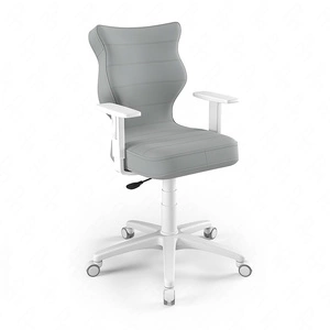 Krzesło do biurka Duo szary popiel dopasowane do wzrostu 146-176,5 cm ergonomiczne krzesło obrotowe z regulowanymi podłokietnikami
