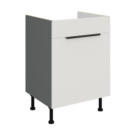 Szafka kuchenna pod zlewozmywak z szufladą Corato Ant 60 ZL 1S BB fronty szafki kuchennej wykończone w technologii anti fingerprint