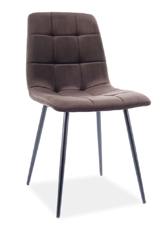 Krzesło tapicerowane Lima 41x45 cm brązowe stylowe oraz funkcjonalne krzesło z metalowymi nogami 