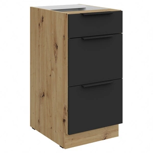 Szafka kuchenna stojąca z szufladami Alatri Ar 40 D 3S BB odporna na uszkodzenia wykończenie frontów w technologii anti fingerprint