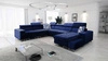 Narożnik z funkcją spania Hampton VIII granatowy prawostronny nowoczesny design narożnik rozkładany do salonu funkcjonalna dostawka