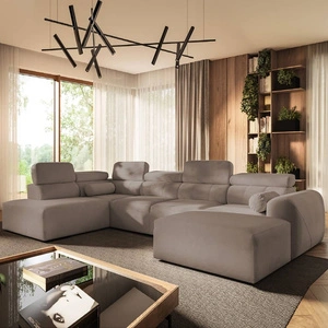 Narożnik z funkcją spania Cantare VI ciemny beż prawostronny wygodny narożnik o niebanalnym designie doskonale odnajdzie się w salonie