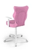 Krzesło do biurka Duo różowe idealne do wzrostu 146-176,5 cm profilowane siedzisko regulowane podłokietniki łatwo czyszcząca tkanina