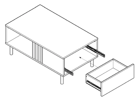 Stolik kawowy Merano dąb artisan / antracyt stolik z szufladą nowoczesny design blat odporny na rozlane ciecze