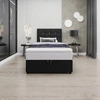 Łóżko kontynentalne Kingston 100x200 czarne w nowoczesnym skandynawskim stylu z tapicerowanym zagłówkiem z kryształkami łóżko z pojemnikiem