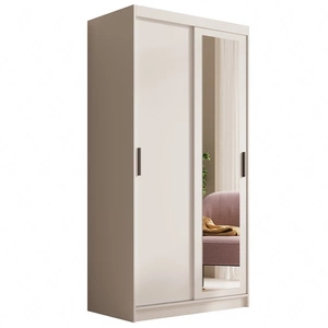 Szafa przesuwna z lustrem Hailey 100 cm biała prosta forma i minimalistyczny wygląd szafa idealnie wpasuje się do każdego wnętrza