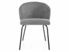 Krzesło tapicerowane Kevin Vardo szare nowoczesne krzesło z metalowymi nogami stylowe krzesło kubełkowe