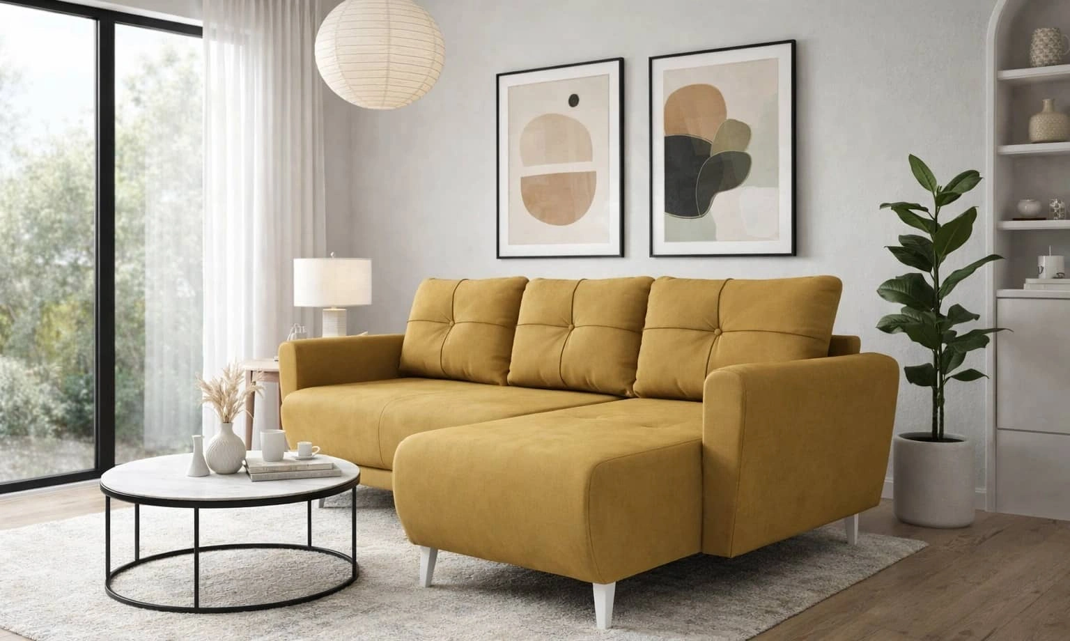 Narożnik z funkcją spania Felicie Narożnik do salonu Narożnik z funkcją spania codziennego