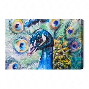 Obraz na płótnie kolorowy paw 100x70 cm ponadczasowa ozdoba każdego wnętrza obraz w wyrazistej kolorystyce wysoka jakość wykonania