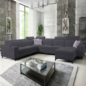 Narożnik z funkcją spania Kelly Sleek VIII grafitowy prawostronny stylowy narożnik do salonu zapewnia komfort podczas wypoczynku