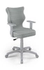 Krzesło do biurka Duo szare dopasowane do wzrostu 159-188 cm ergonomiczne krzesło obrotowe z regulowanymi podłokietnikami