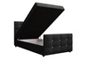 Łóżko kontynentalne Kansas 90x200 czarne w nowoczesnym skandynawskim stylu z tapicerowanym zagłówkiem oraz zanóżkiem