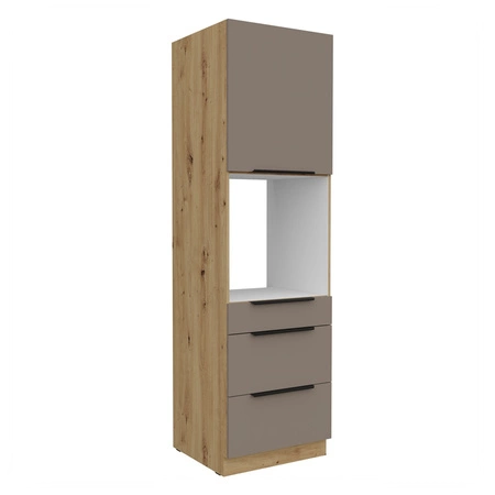 Słupek kuchenny Fiuggi Ar 60 DPS-210 3S 1F szafka z szufladami do zabudowy piekarnika fronty wykonane w technologii anti fingerprint