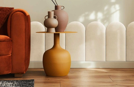 Panel tapicerowany Wally 30x80 cm kremowy stylowy panel ścienny płotek welurowa tkanina modne wykończenie każdej aranżacji