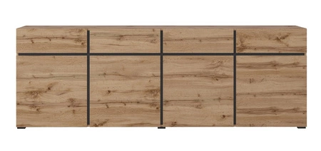 Komoda z szufladami Cross 225 cm dąb wotan prosta forma w nowoczesnym wydaniu idealna komoda do salonu geometryczny kształt