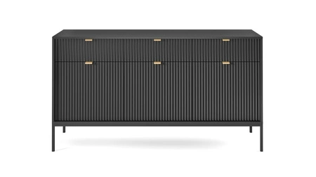 Komoda z szufladami Lovro 154 cm czarna nowoczesny design zachwyci miłośników wyrazistych wnętrz