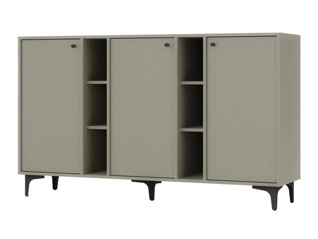 Zestaw mebli do salonu Kioto I eukaliptus stylowy design eleganckie meble w stonowanej kolorystyce wzbogacone czarnymi dodatkami