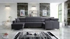 Narożnik z funkcją spania Nausa V grafitowy lewostronny elegancki narożnik do salonu wykonany z miękkiej tkaniny typu velvet