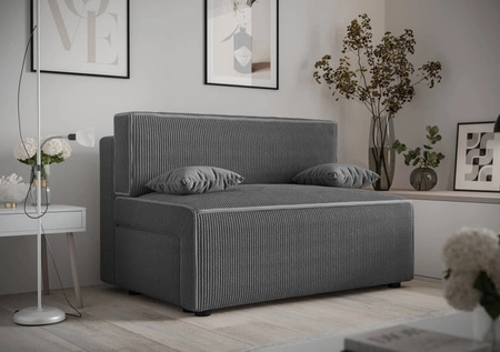 Kanapa rozkładana Brandon szara nowoczesny design i szeroka funkcjonalność trójwymiarowa tkanina o wyrazistych prążkach