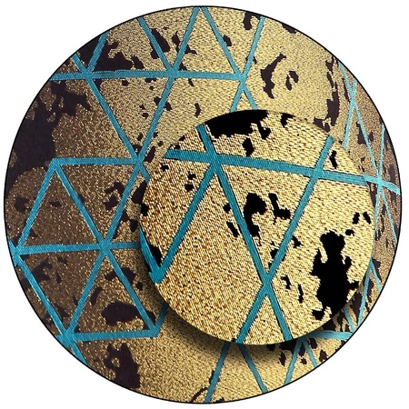 Lampa wisząca potrójna Wena 30 cm elegancka lampa sufitowa do salonu lub jadalni w stylu glamour z połyskującym na złoto abażurem i metalową podstawą