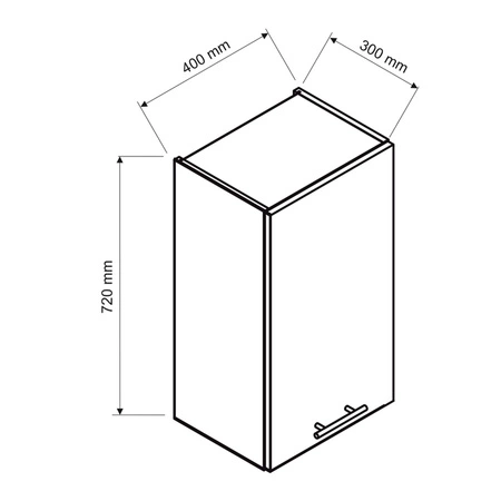 Szafka kuchenna wisząca Zova W40 biały / jasny szary szafka do kuchni odporna na działanie wilgoci i uszkodzenia frezowany uchwyt