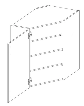 Szafka kuchenna narożna wisząca Silver 60x60 GN-90 1F szafka odporna na parę wodną wysoką temperaturę i rozlaną ciecz