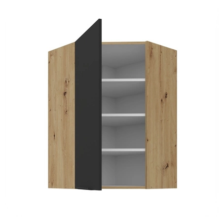 Szafka kuchenna narożna wisząca Alatri Ar 60x60 GN-90 1F odporna na uszkodzenia wykończenie frontów w technologii anti fingerprint