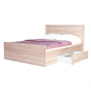 Łóżko z szufladami Finezja 140x200 dąb sonoma jasny to nowoczesna forma mebla zachwyca minimalizmem oraz oryginalnym wykończeniem