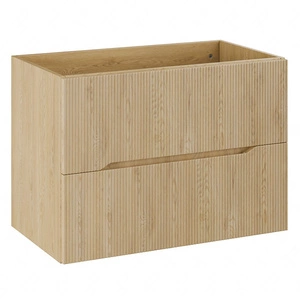 Szafka pod umywalkę Nordic Cremona 80 cm dąb cremona nowoczesna szafka do łazienki z ryflowaniami na froncie frezowane uchwyty