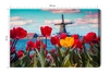 Obraz na płótnie kolorowe tulipany 100x70 cm ponadczasowa ozdoba wnętrza obraz w wyrazistej kolorystyce wysoka jakość wykonania