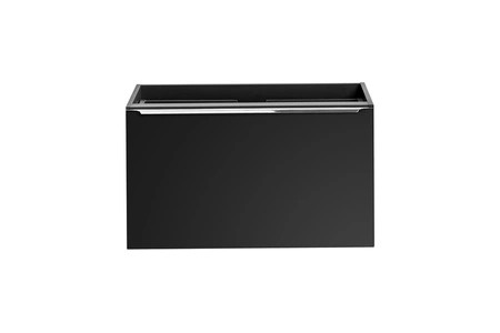 Szafka pod umywalkę nablatową Santa Fe 80 cm czarna funkcjonalna szafka z szufladami i praktycznym organizerem uchwyt krawędziowy