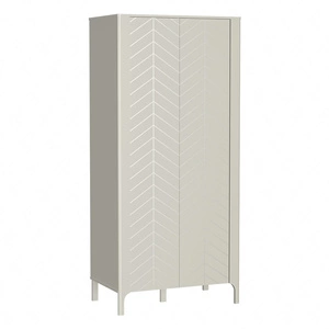 Szafa Malumi 90 cm beżowa nowoczesny design wyrafinowany wzór w kształcie jodełki na drzwiach szafy wysoka podstawa push to open