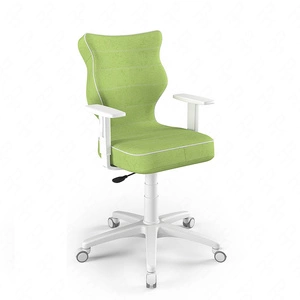 Krzesło do biurka Duo zielone idealne do wzrostu 146-176,5 cm profilowane siedzisko regulowane podłokietniki łatwo czyszcząca tkanina