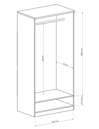 Szafa Tade 90 cm dąb lefkas elegancka stylistyka szafy z szufladą wzbogacona o metalowe złote uchwyty idealna szafa do sypialni