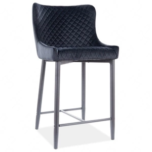 Półhoker Colin B H-2 czarny nowoczesny oraz funkcjonalny hoker z metalowymi nogami idealny hoker do kuchni