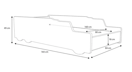 Łóżko Construction Car 80x160 cm designerskie łóżko z materacem w kształcie samochodu z ozdobnym nadrukiem solidne wykonanie