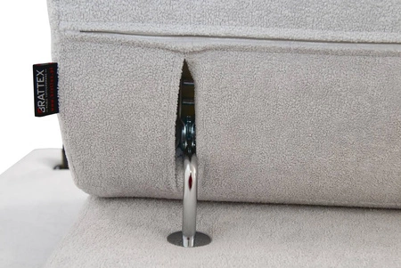 Narożnik z funkcją spania Flavio II jasny beż / brązowy prawostronny wygodny narożnik rozkładany otwierany barek w boczku mebla