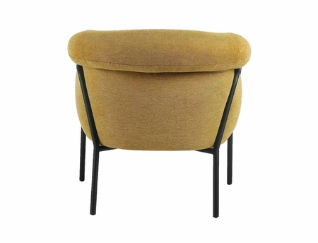 Fotel Clover żółty nowoczesny oraz funkcjonalny fotel z metalowymi nogami komfortowy podczas wypoczynku