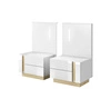 Szafki nocne z szufladami Adria biały połysk / dąb grandson nowoczesny design mebla obrzeża szafek wykończone specjalną okleiną ABS