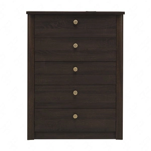 Komoda z szufladami Finezja 80 cm dąb sonoma czekolada nowoczesny design mebla obrzeża komody wykończone specjalną okleiną ABS