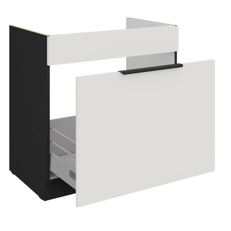 Szafka kuchenna pod zlewozmywak z szufladą Corato Bl 80 ZL 1S BB fronty szafki kuchennej wykończone w technologii anti fingerprint