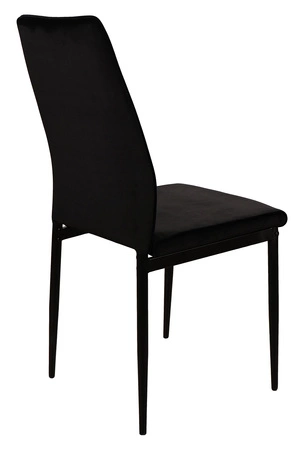 Krzesło tapicerowane Atom 39x41 cm czarne klasyczne oraz ponadczasowe krzesło z metalowymi nogami