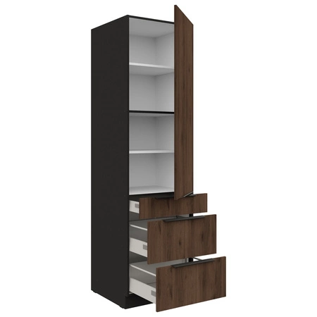 Słupek kuchenny Brianza 60 DKS-210 3S 1F szafka z szufladami metalowe uchwyty krawędziowe szafka odporna na działanie wilgoci i uszkodzenia